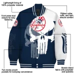 new york yankees skull outline navy white varsity jacket best selling