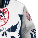 new york yankees skull outline navy white varsity jacket best selling