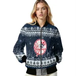 new york yankees snowy pines navy bomber jacket best selling