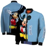 north carolina tar heels mickey mouse light blue bomber jacket best selling