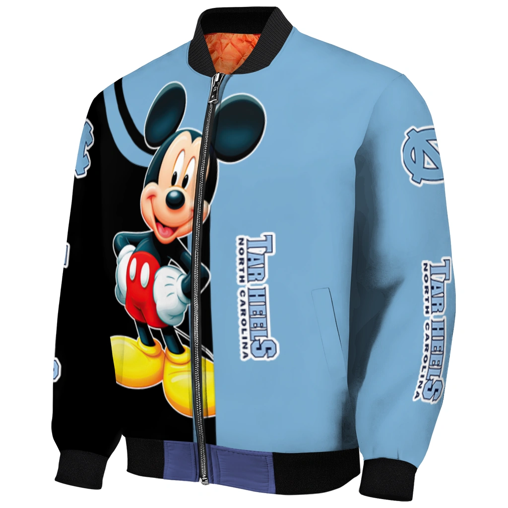 north carolina tar heels mickey mouse light blue bomber jacket fashion forward north carolina tar heels mickey mouse light blue bomber jacket fashion forward