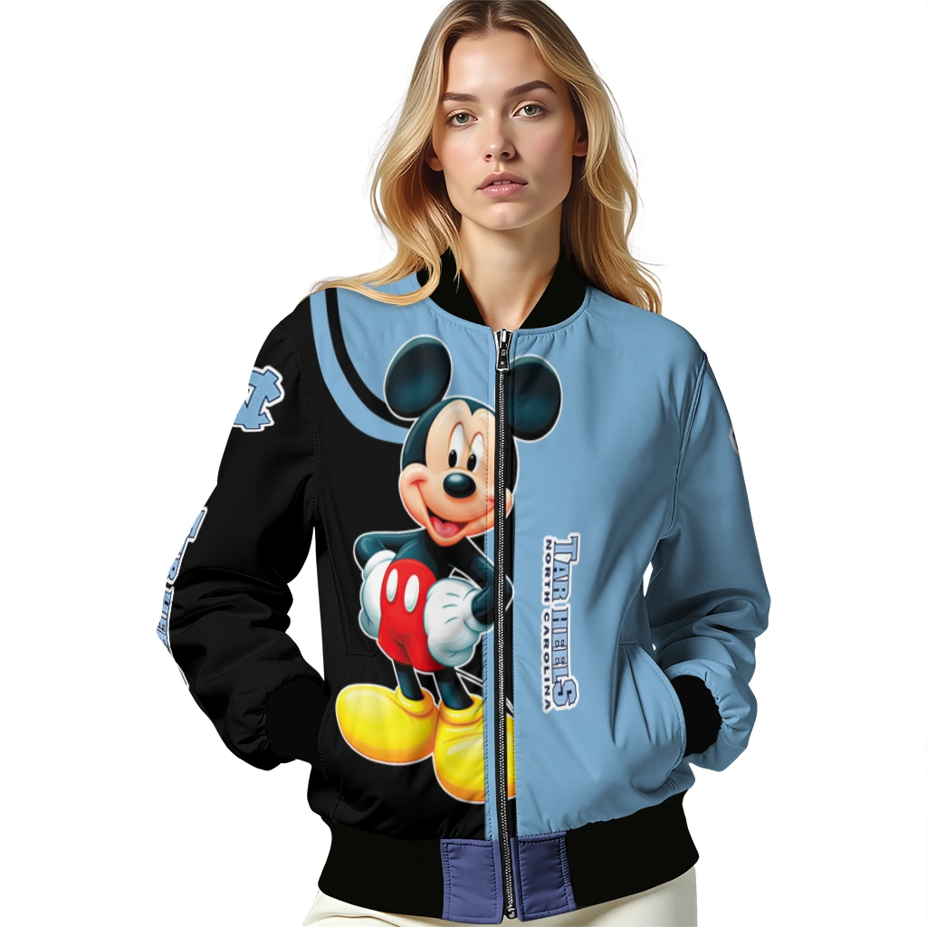 north carolina tar heels mickey mouse light blue bomber jacket latest model north carolina tar heels mickey mouse light blue bomber jacket latest model