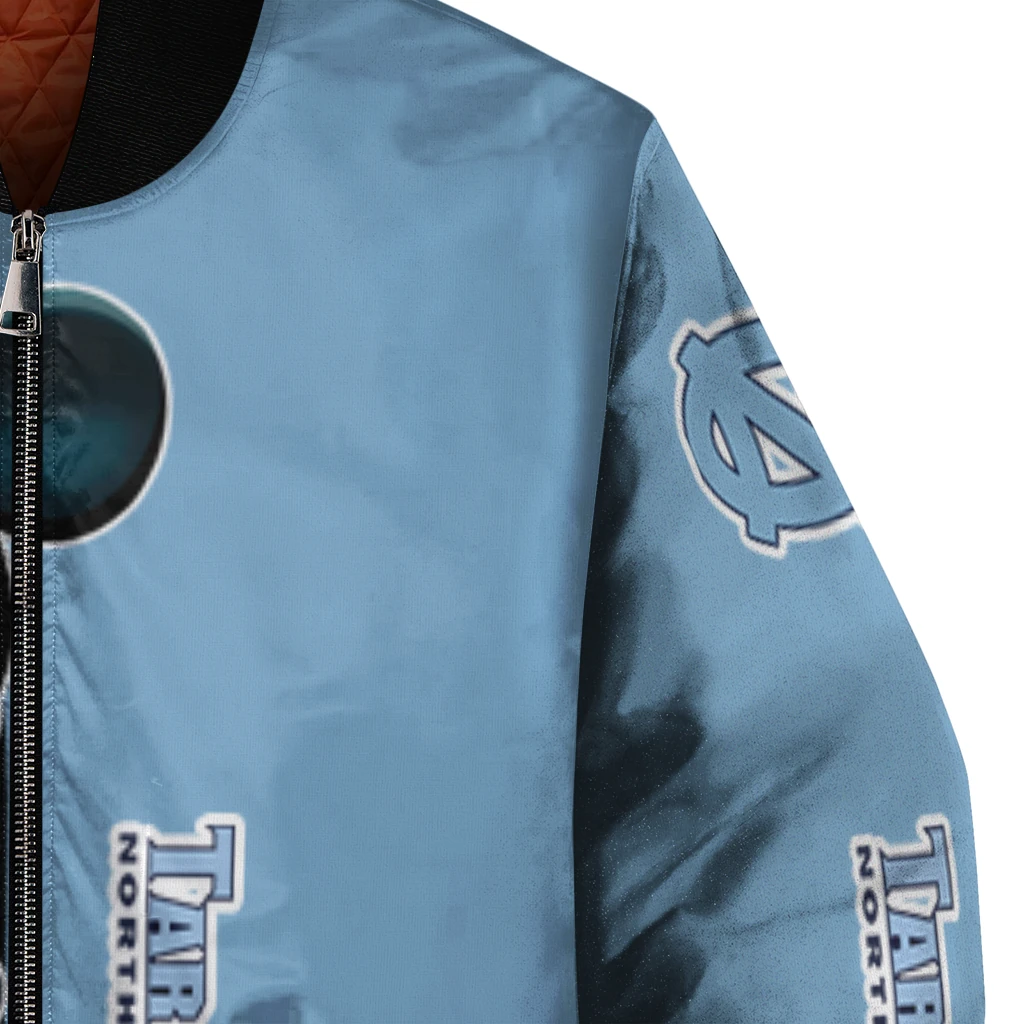 north carolina tar heels mickey mouse light blue bomber jacket premium grade north carolina tar heels mickey mouse light blue bomber jacket premium grade