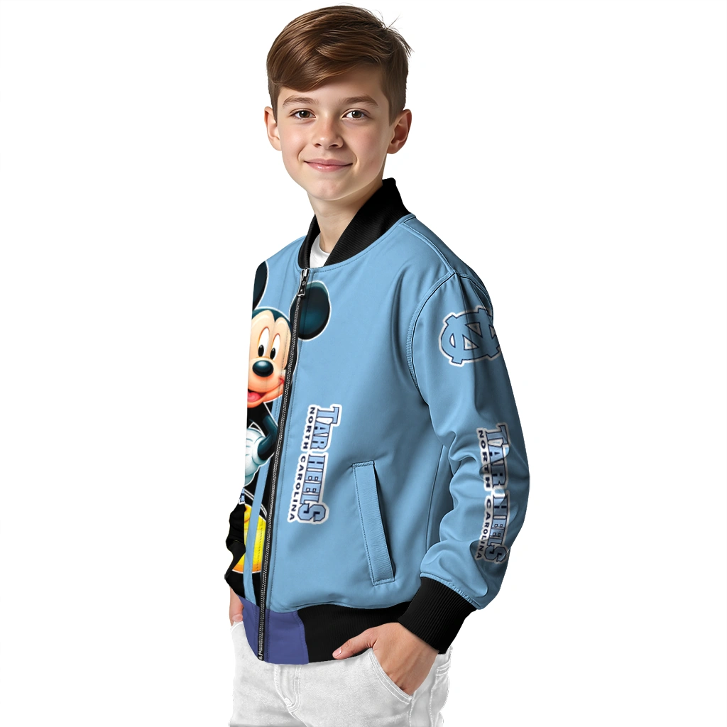 north carolina tar heels mickey mouse light blue bomber jacket trendy north carolina tar heels mickey mouse light blue bomber jacket trendy