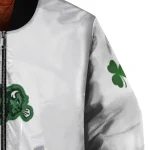 north dakota state bison clovers pattern white green bomber jacket best selling
