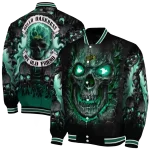north dakota state bison inferno skull green black varsity jacket best selling