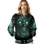 north dakota state bison inferno skull green black varsity jacket best selling