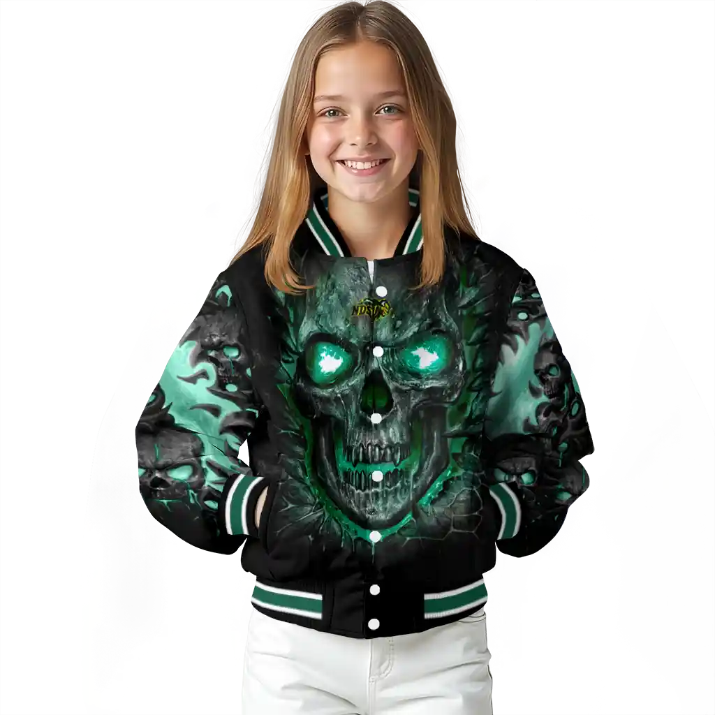 north dakota state bison inferno skull green black varsity jacket top rated north dakota state bison inferno skull green black varsity jacket top rated