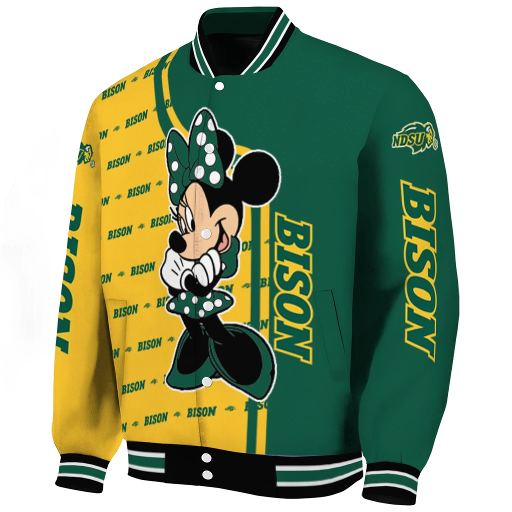north dakota state bison minnie mouse green varsity jacket best selling north dakota state bison minnie mouse green varsity jacket best selling