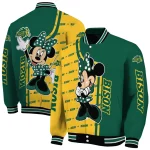 north dakota state bison minnie mouse green varsity jacket best selling