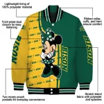 north dakota state bison minnie mouse green varsity jacket best selling