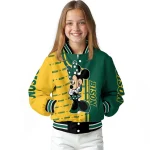 north dakota state bison minnie mouse green varsity jacket best selling