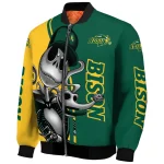 north dakota state bison spooky grin green bomber jacket best selling