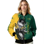north dakota state bison spooky grin green bomber jacket best selling