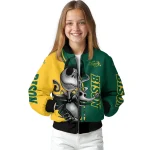 north dakota state bison spooky grin green bomber jacket best selling