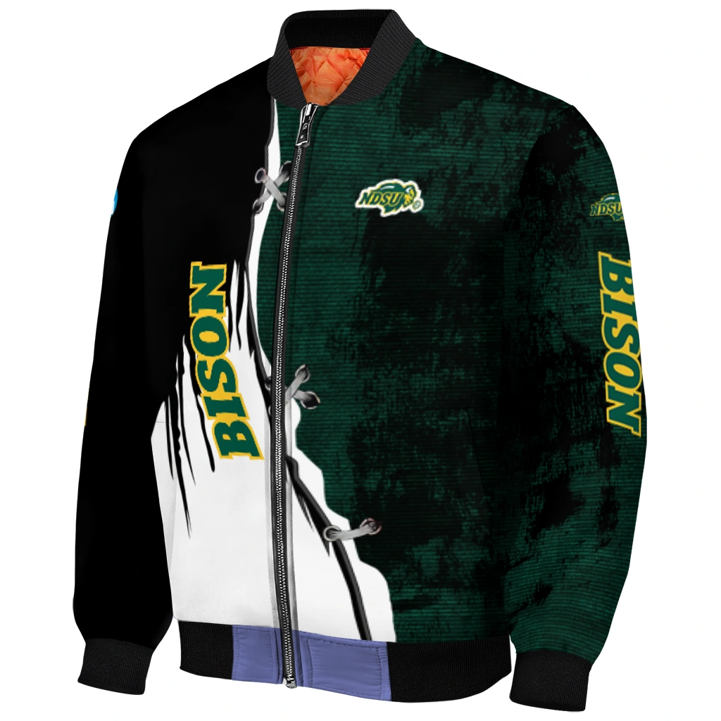 north dakota state bison torn texture print green black bomber jacket fashion forward north dakota state bison torn texture print green black bomber jacket fashion forward