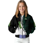 north dakota state bison torn texture print green black bomber jacket best selling