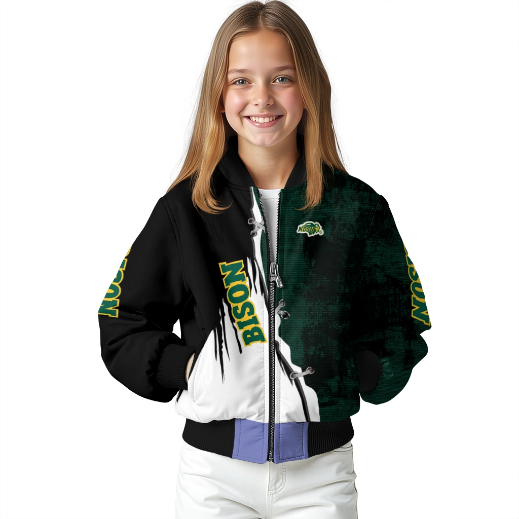 north dakota state bison torn texture print green black bomber jacket top rated north dakota state bison torn texture print green black bomber jacket top rated