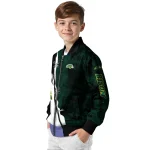 north dakota state bison torn texture print green black bomber jacket best selling