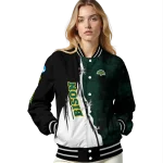 north dakota state bison torn texture print green black varsity jacket best selling