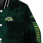 north dakota state bison torn texture print green black varsity jacket best selling