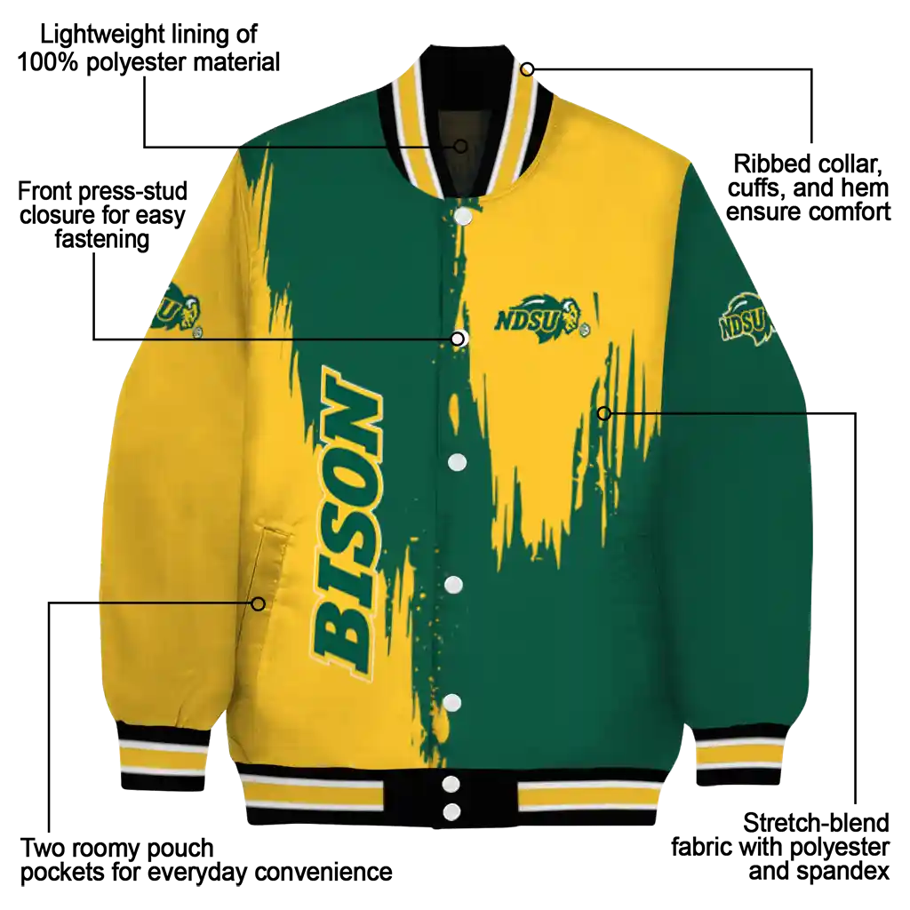 north dakota state bison urban mark green varsity jacket new arrival north dakota state bison urban mark green varsity jacket new arrival