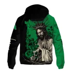 north texas mean green jesus roses green black windbreaker jacket best selling