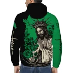 north texas mean green jesus roses green black windbreaker jacket best selling