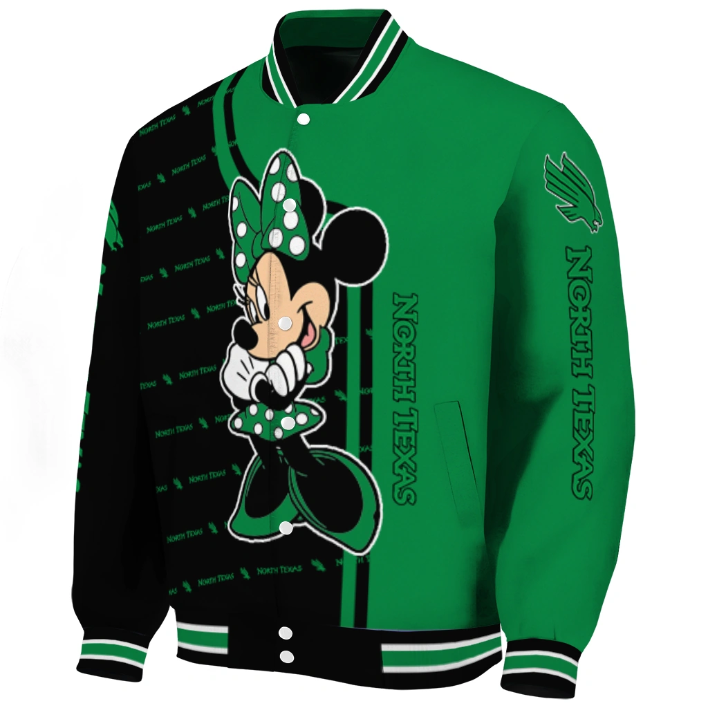 north texas mean green minnie mouse green varsity jacket best selling north texas mean green minnie mouse green varsity jacket best selling