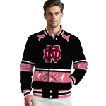 notre dame fighting irish pink ribbon black pink varsity jacket best selling