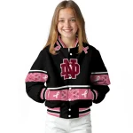 notre dame fighting irish pink ribbon black pink varsity jacket best selling