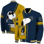 notre dame fighting irish snoopy attitude navy varsity jacket best selling