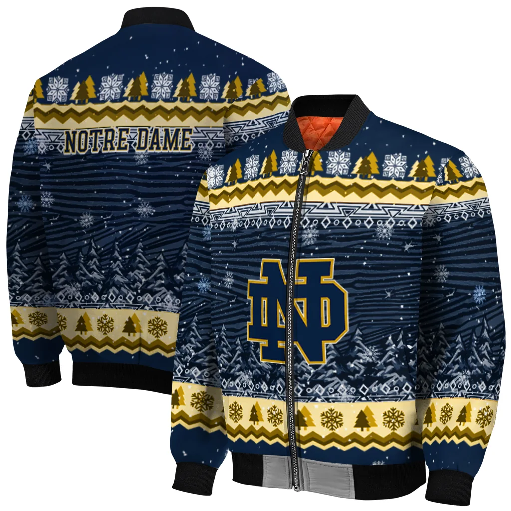 notre dame fighting irish snowy pines navy bomber jacket best selling notre dame fighting irish snowy pines navy bomber jacket best selling