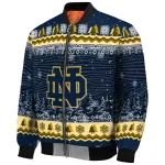 notre dame fighting irish snowy pines navy bomber jacket best selling
