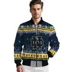 notre dame fighting irish snowy pines navy bomber jacket best selling