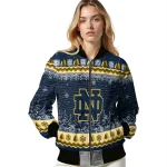 notre dame fighting irish snowy pines navy bomber jacket best selling