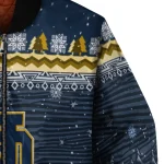 notre dame fighting irish snowy pines navy bomber jacket best selling