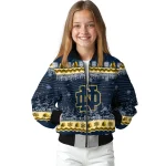 notre dame fighting irish snowy pines navy bomber jacket best selling