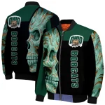 ohio bobcats fire skull green black bomber jacket best selling