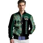 ohio bobcats fire skull green black bomber jacket best selling