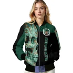 ohio bobcats fire skull green black bomber jacket best selling