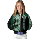 ohio bobcats fire skull green black bomber jacket best selling
