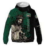 ohio bobcats jesus roses green black windbreaker jacket best selling