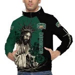 ohio bobcats jesus roses green black windbreaker jacket best selling