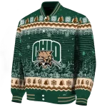ohio bobcats snowy pines green varsity jacket best selling