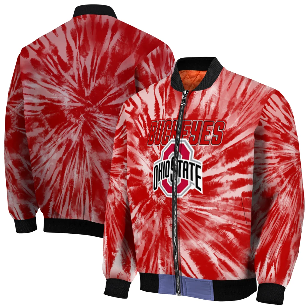 ohio state buckeyes dynamic rings scarlet bomber jacket best selling ohio state buckeyes dynamic rings scarlet bomber jacket best selling