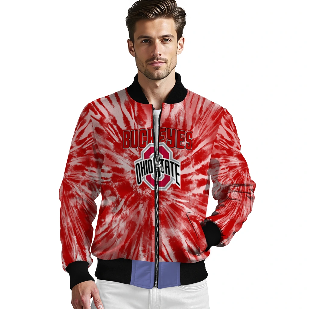 ohio state buckeyes dynamic rings scarlet bomber jacket high quality ohio state buckeyes dynamic rings scarlet bomber jacket high quality