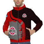 ohio state buckeyes grid streak scarlet black windbreaker jacket best selling
