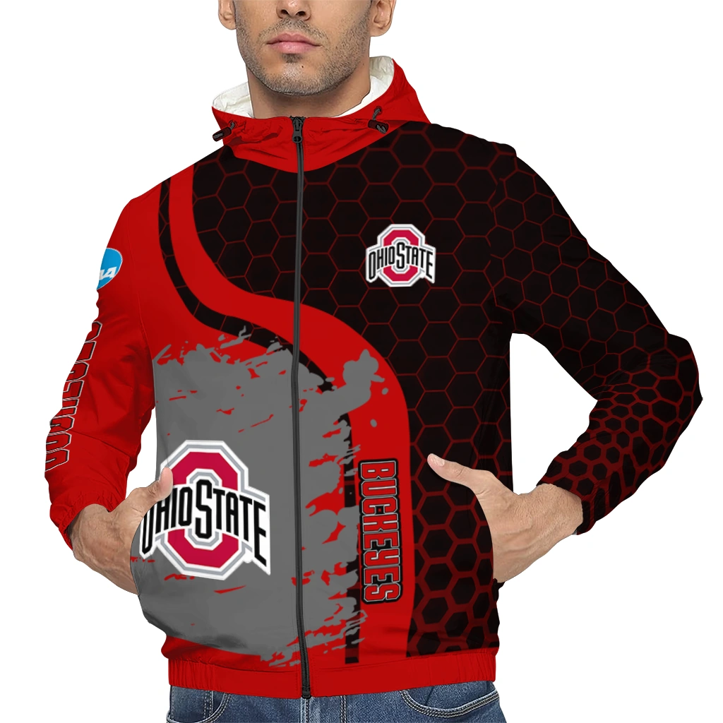 ohio state buckeyes grid streak scarlet black windbreaker jacket top rated ohio state buckeyes grid streak scarlet black windbreaker jacket top rated