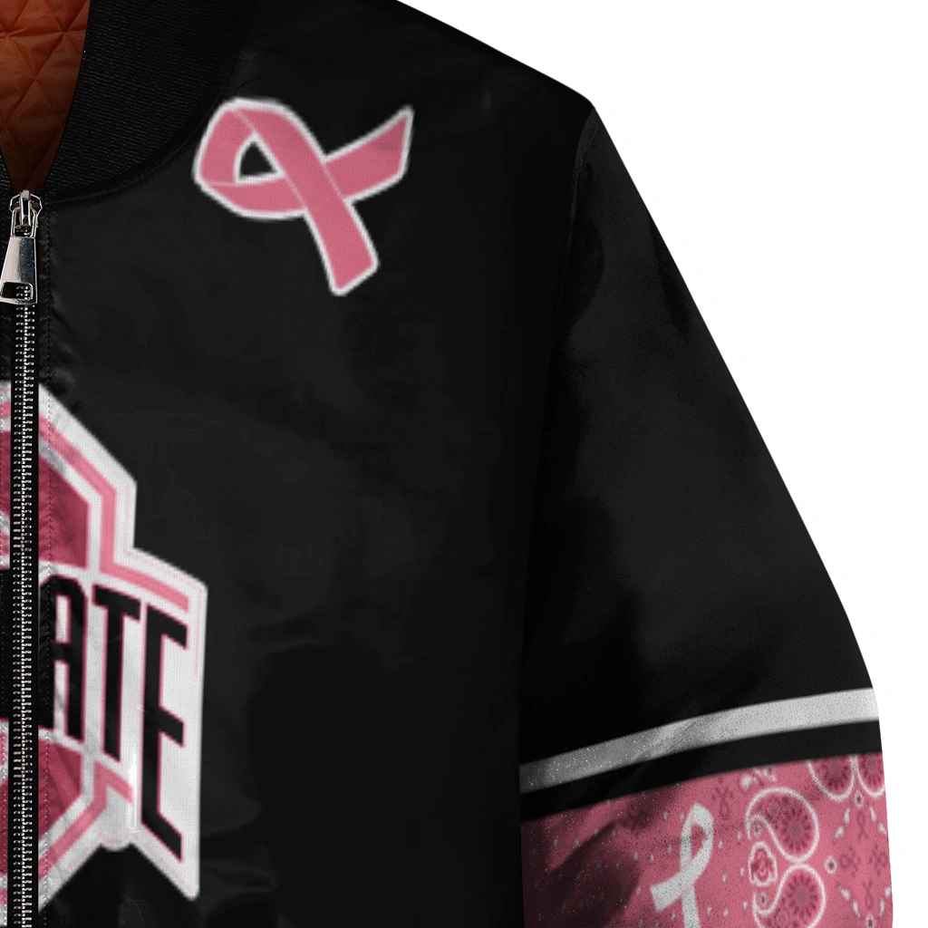 ohio state buckeyes pink ribbon black pink bomber jacket premium grade ohio state buckeyes pink ribbon black pink bomber jacket premium grade